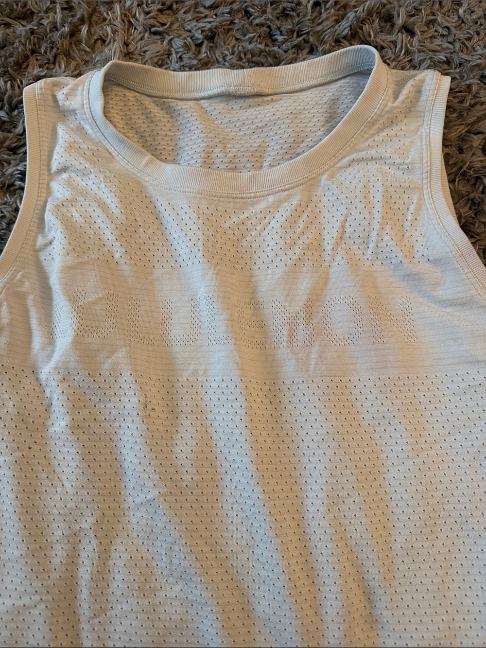 Vintage lululemon athletica off White Perforated Athletic Tank